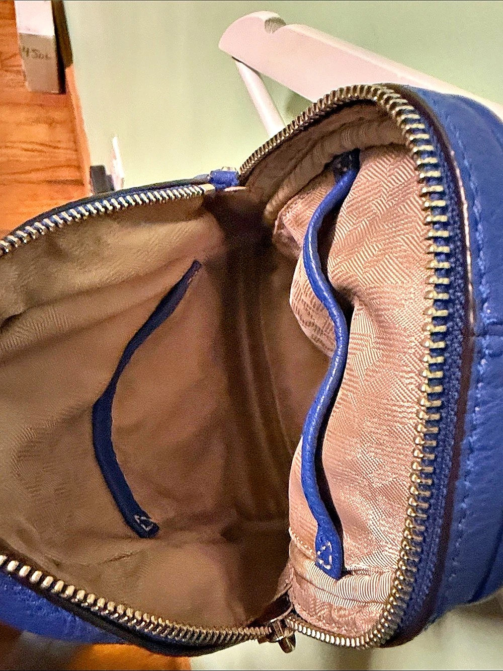 Michael Kors Rhea Mini Leather Backpack Blue - Picture 3 of 6
